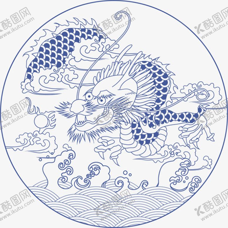 编号：64527109160836510962【酷图网】源文件下载-手绘古代精美龙纹装饰图案