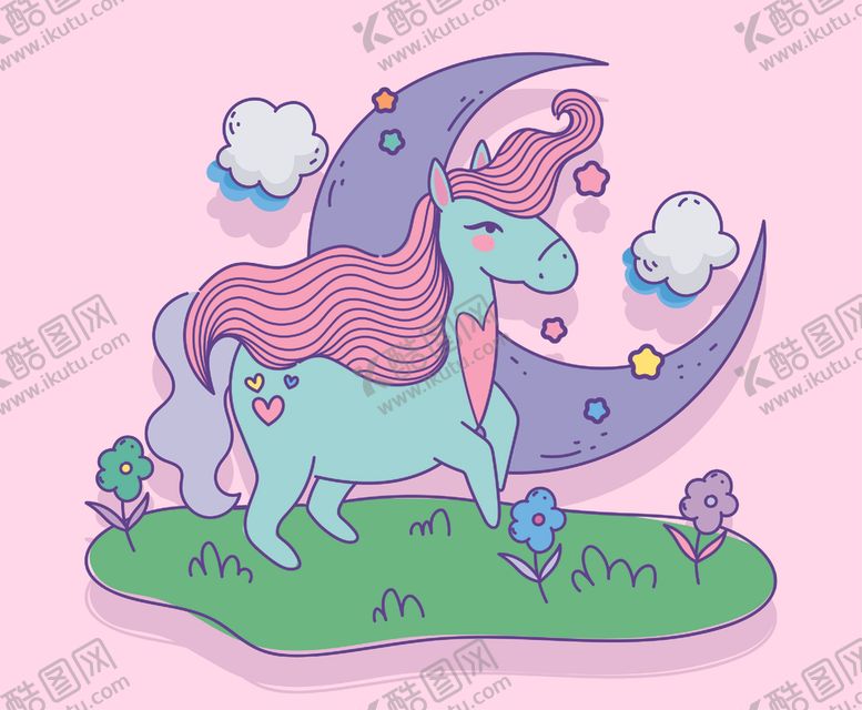 编号：10698709251845578814【酷图网】源文件下载-卡通独角兽