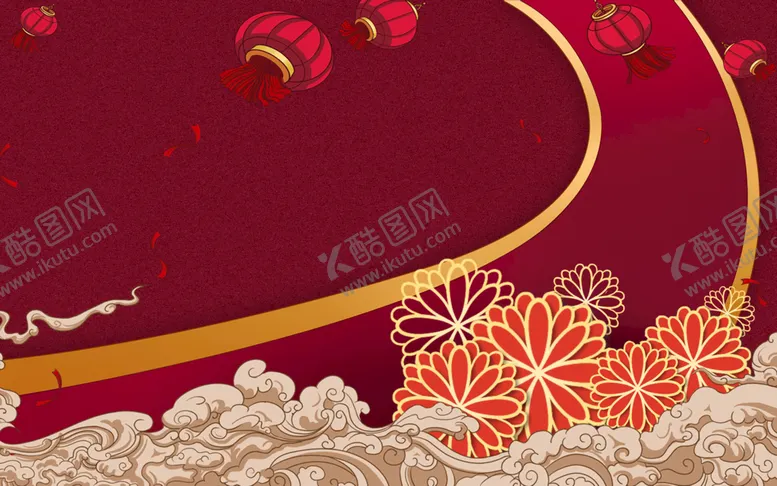 编号：86437009150232108574【酷图网】源文件下载-国潮背景中国风海报鱼