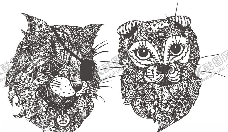 编号：95474209150215344003【酷图网】源文件下载-动物图腾抽象图案