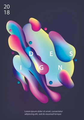 现代抽象科幻线条渐变海报