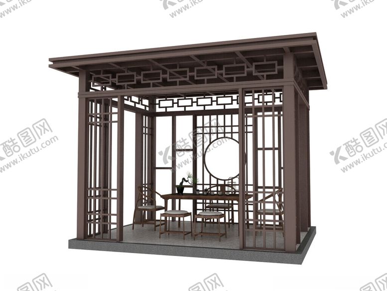编号：70112602272032074797【酷图网】源文件下载-中式凉亭景观3d模型