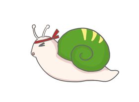 蜗牛森林清新插画卡通素材