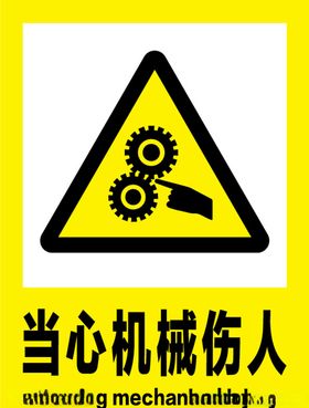 当心机械伤人安全标识牌警示牌