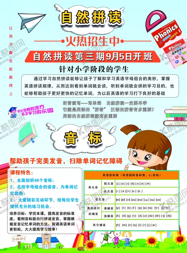 编号：54827507042124121955【酷图网】源文件下载-自然拼读音标