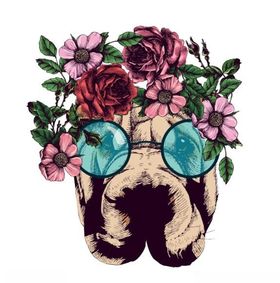 鲜花和狗头