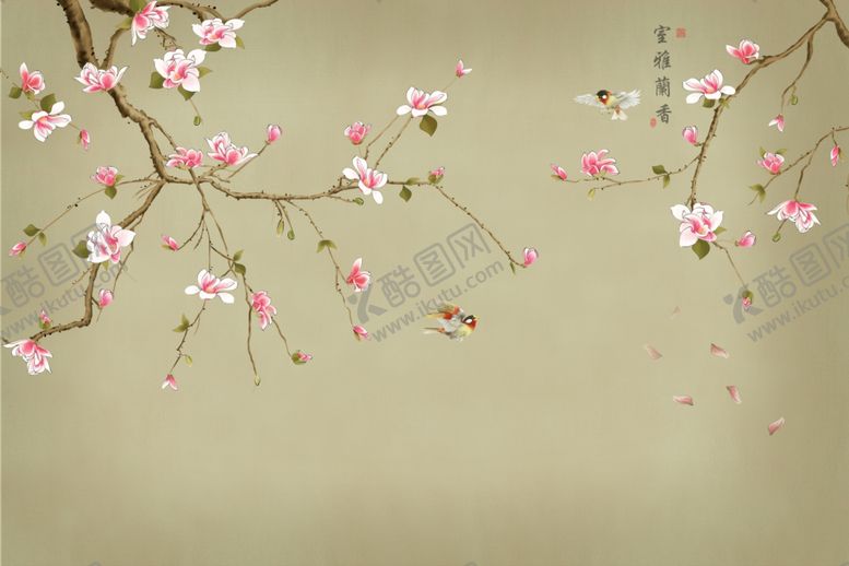 编号：58784412200032186049【酷图网】源文件下载-花鸟背景墙
