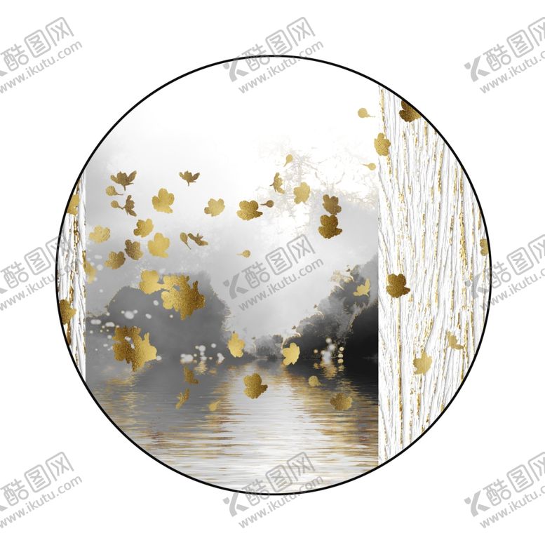 编号：77021610312031189665【酷图网】源文件下载-轻奢圆形装饰画