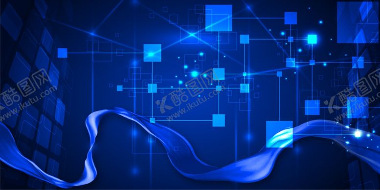 编号：96282509241809415942【酷图网】源文件下载-蓝色年会背景