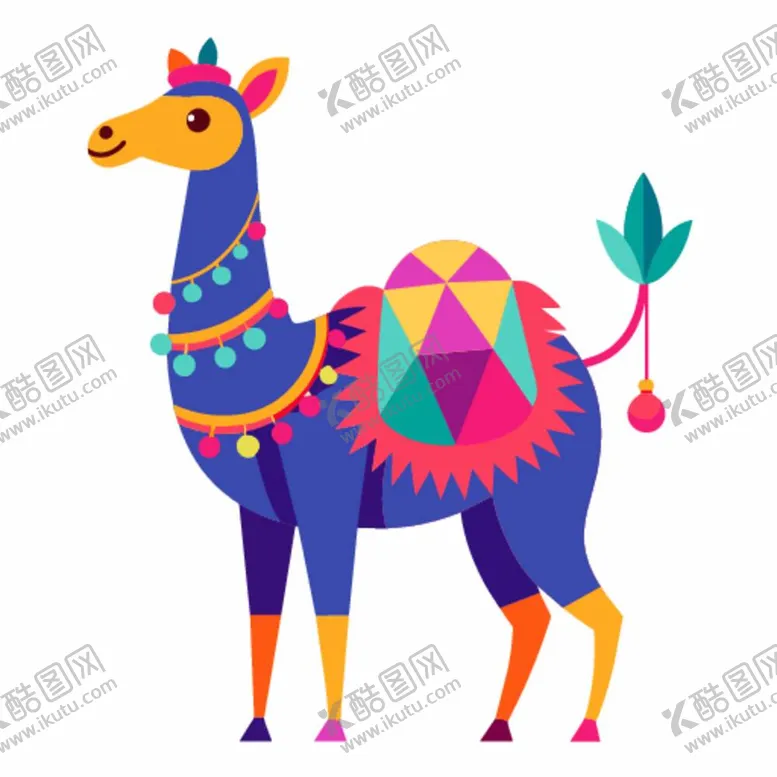 编号：51065512051209378778【酷图网】源文件下载-简洁的彩色节日素材骆驼