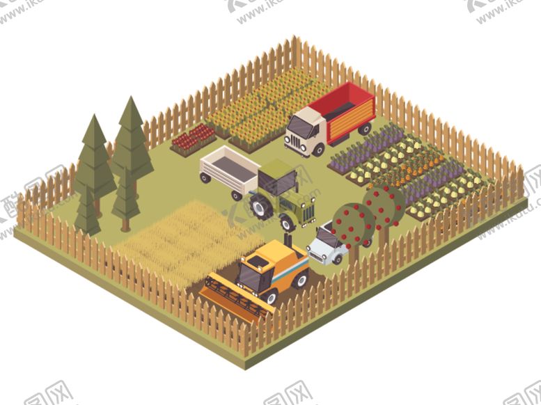 编号：28472810142256158754【酷图网】源文件下载-护栏农场立体平面图