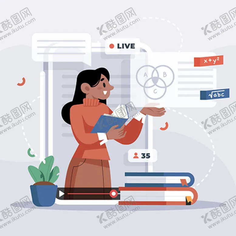 编号：05947109260535327532【酷图网】源文件下载-在线课堂插图矢量