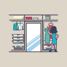 简约人物生活场景插画