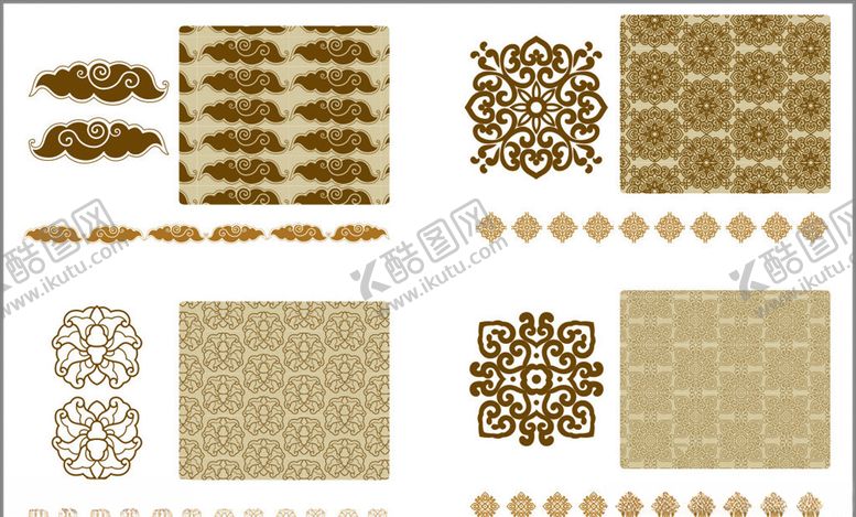 编号：78897709241724539537【酷图网】源文件下载-传统花纹古典花边角花祥云