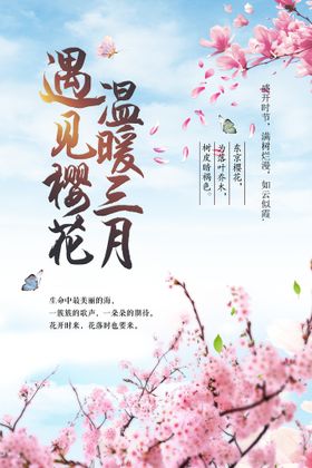 樱花节  春暖花开 春季海报 