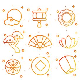 中秋节线性图标