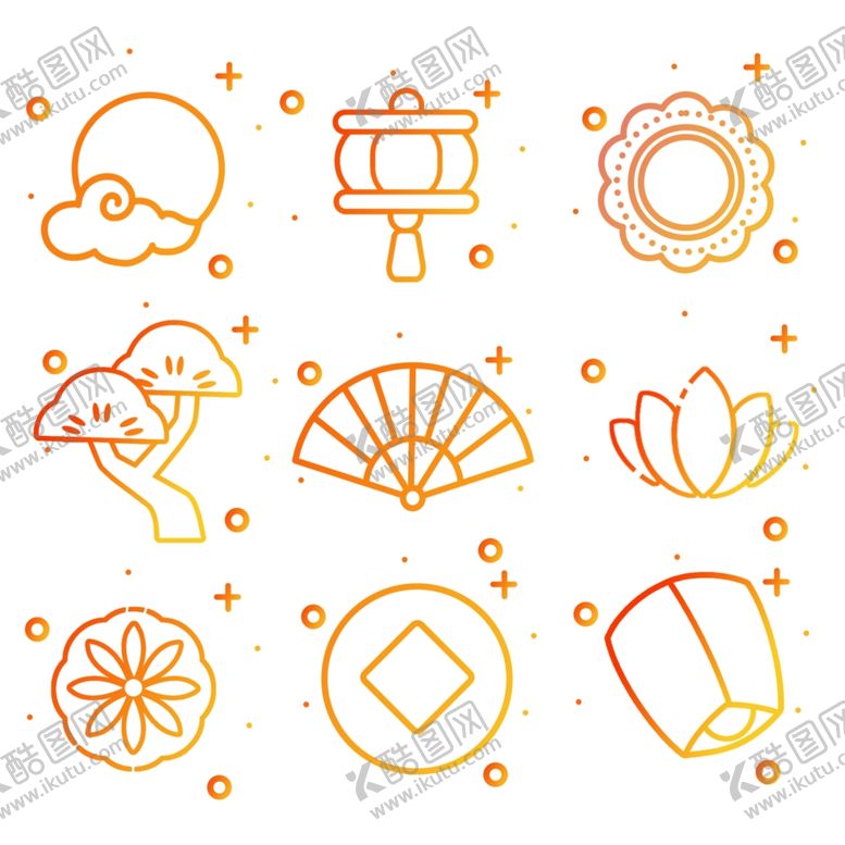 编号：69863310310300246201【酷图网】源文件下载-中秋节线性图标