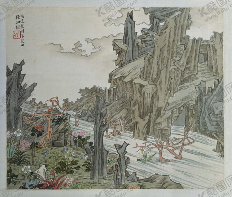 编号：75098706260310104489【酷图网】源文件下载-任熊植物山水风景画