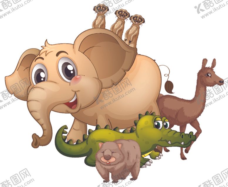 编号：84052210150923299236【酷图网】源文件下载-卡通动物插画