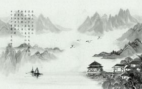 工笔花鸟背景墙装饰画