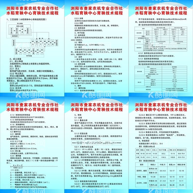 编号：82019211290547019423【酷图网】源文件下载-水稻育秧中心育秧技术规程制度