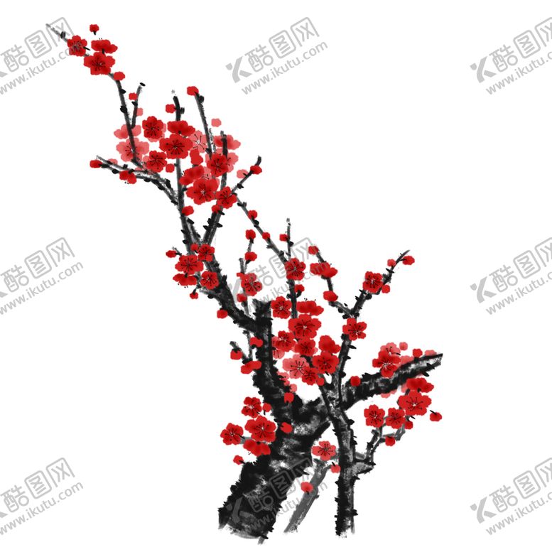 编号：62036405122115212921【酷图网】源文件下载-中国风水墨梅