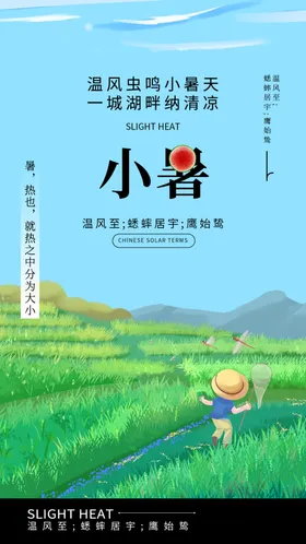 小暑节气宣传海报展板