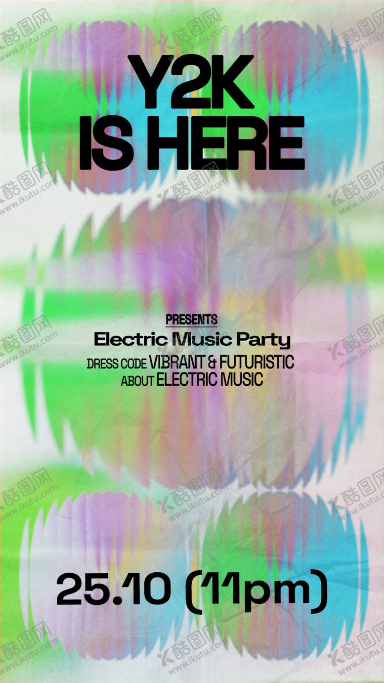 编号：97592911251323496736【酷图网】源文件下载-Y2K风格海报设计素材