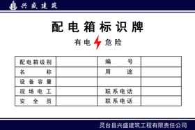 配电箱标识牌