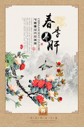 四季养生文化展板四件套