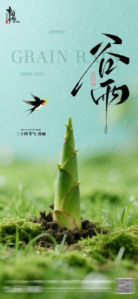 谷雨雨后春笋节气海报