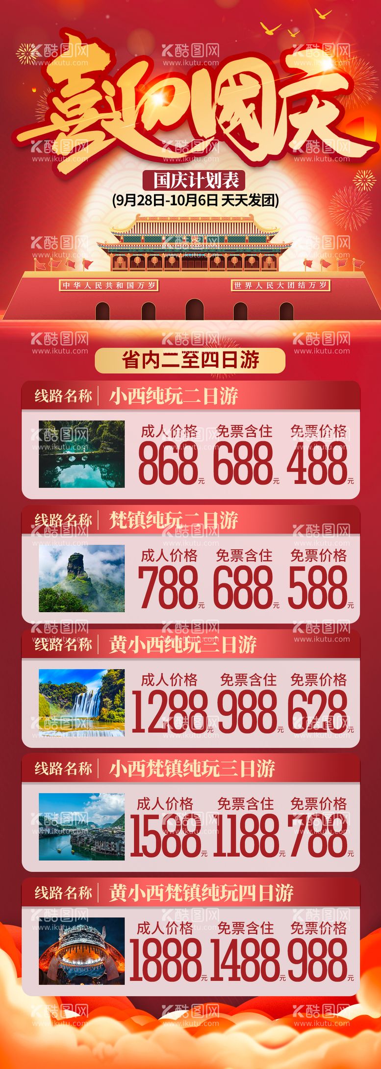 编号：43608112031611585750【酷图网】源文件下载-国庆贵州旅游合集海报