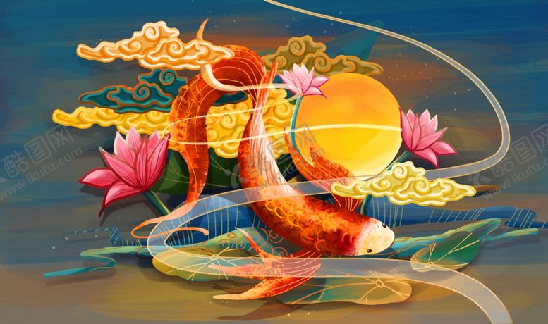 编号：70547809150001162816【酷图网】源文件下载-金鱼仙境重彩中国风