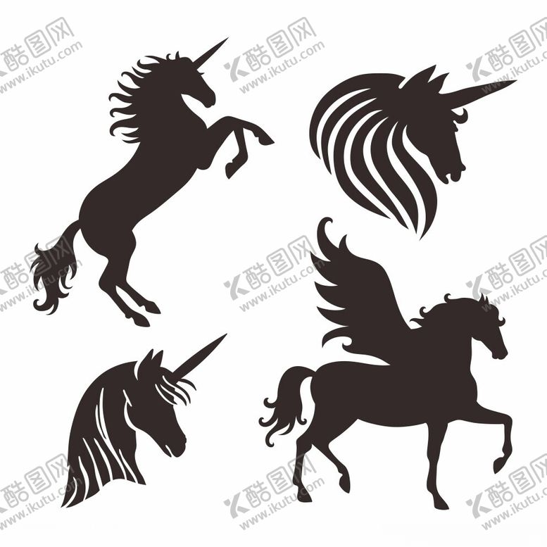 编号：90307402231447571228【酷图网】源文件下载-独角马图案