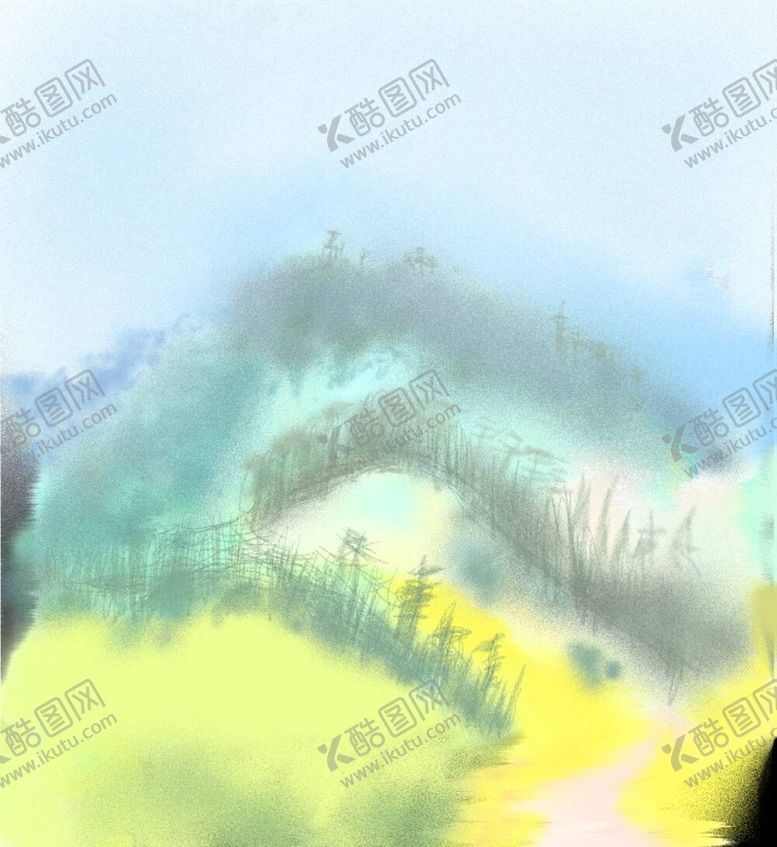 编号：41340312051827506558【酷图网】源文件下载-手绘山水画