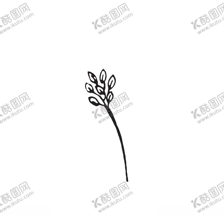 编号：30719307020930014044【酷图网】源文件下载-黑白涂鸦植物