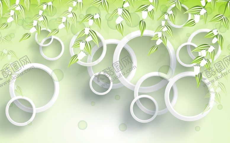 编号：66759809260743195384【酷图网】源文件下载-花藤圆圈插花背景墙