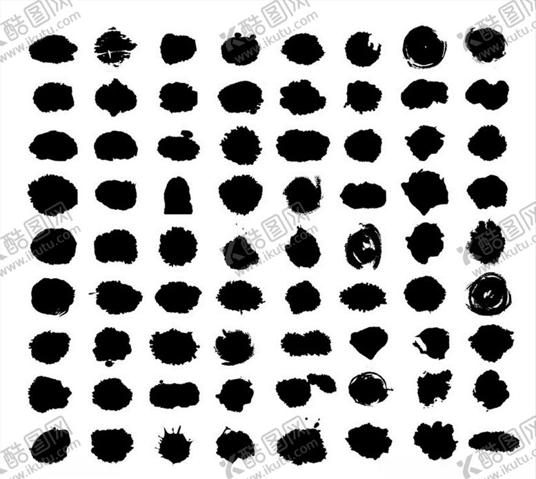 编号：13199910290243443866【酷图网】源文件下载-水墨墨点笔触