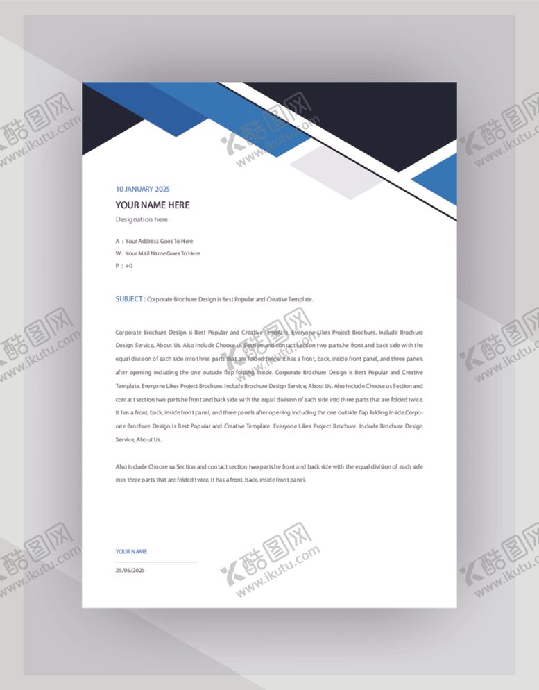编号：33441805031208029171【酷图网】源文件下载-制度牌商务信纸宣传单