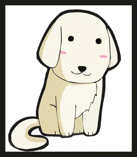 手绘卡通小狗插画素材插画素材