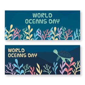 海洋日主题横幅设计