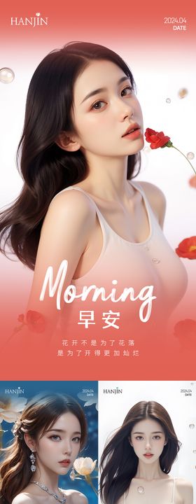 医美早安图AI美女系列海报