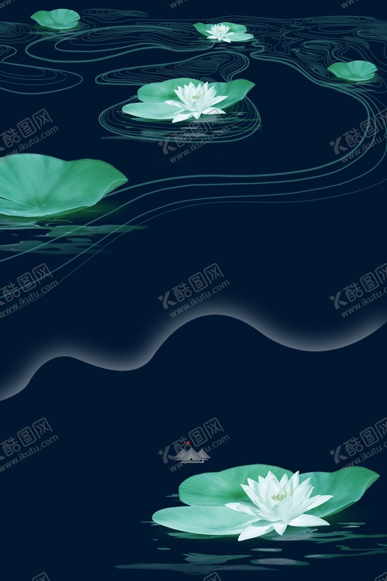 编号：40825010100916165261【酷图网】源文件下载-夏季荷花清新插画卡通背景素材