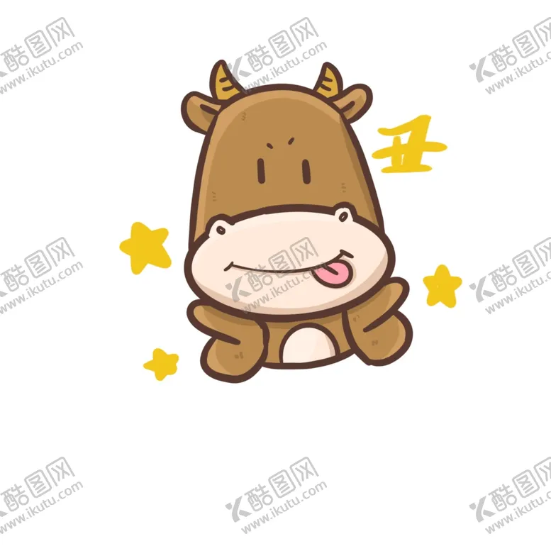 编号：97532106290810161159【酷图网】源文件下载-字体生肖牛动物十二生肖星星黄牛