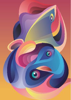 抽象炫彩液态图案