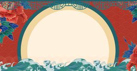 中国风国潮背景插画图片