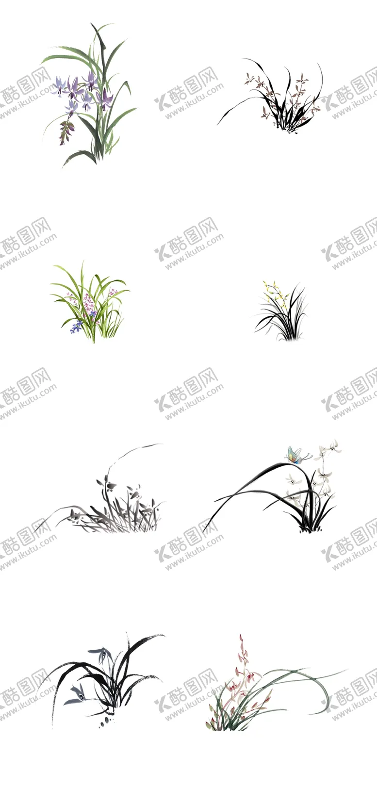 编号：67319006271051358187【酷图网】源文件下载-手绘兰花素材