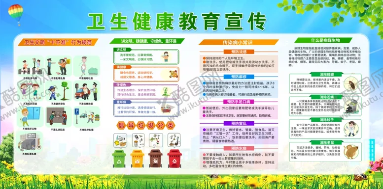 编号：26242103081804445167【酷图网】源文件下载-健康卫生知识教育宣传栏