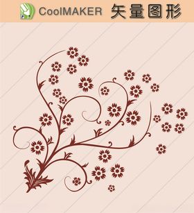花草剪纸花草壁纸简洁手绘