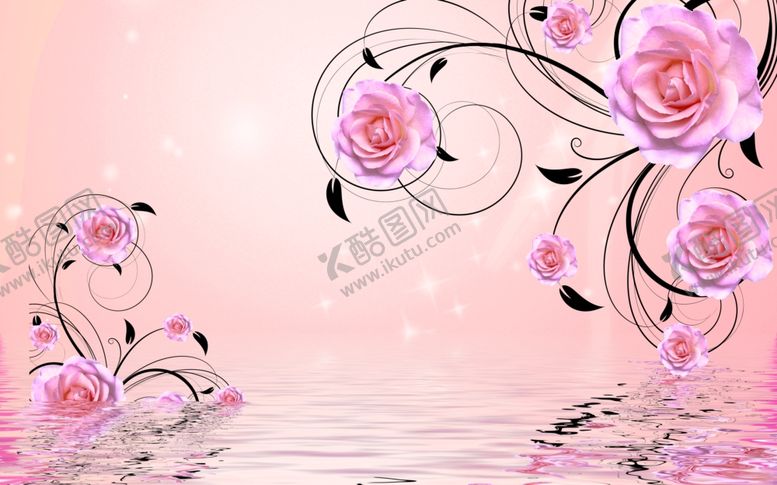 编号：65115309242003558498【酷图网】源文件下载-花卉背景墙